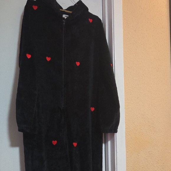 PINK Victoria's Secret Black Jumpsuit with Red Heart Accents - Picture 7 of 8